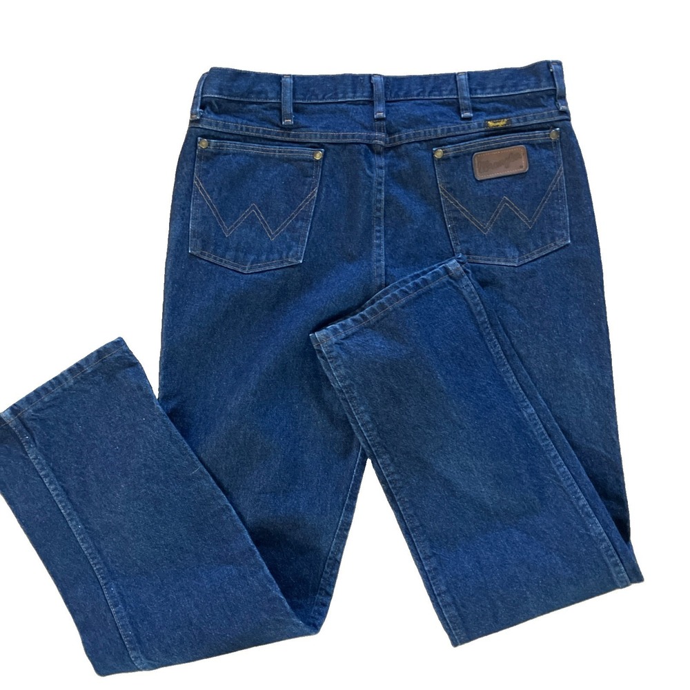 Wrangler 36MWZPD Slim Fit Jeans Mens 35x32 Dark Wash Denim Western